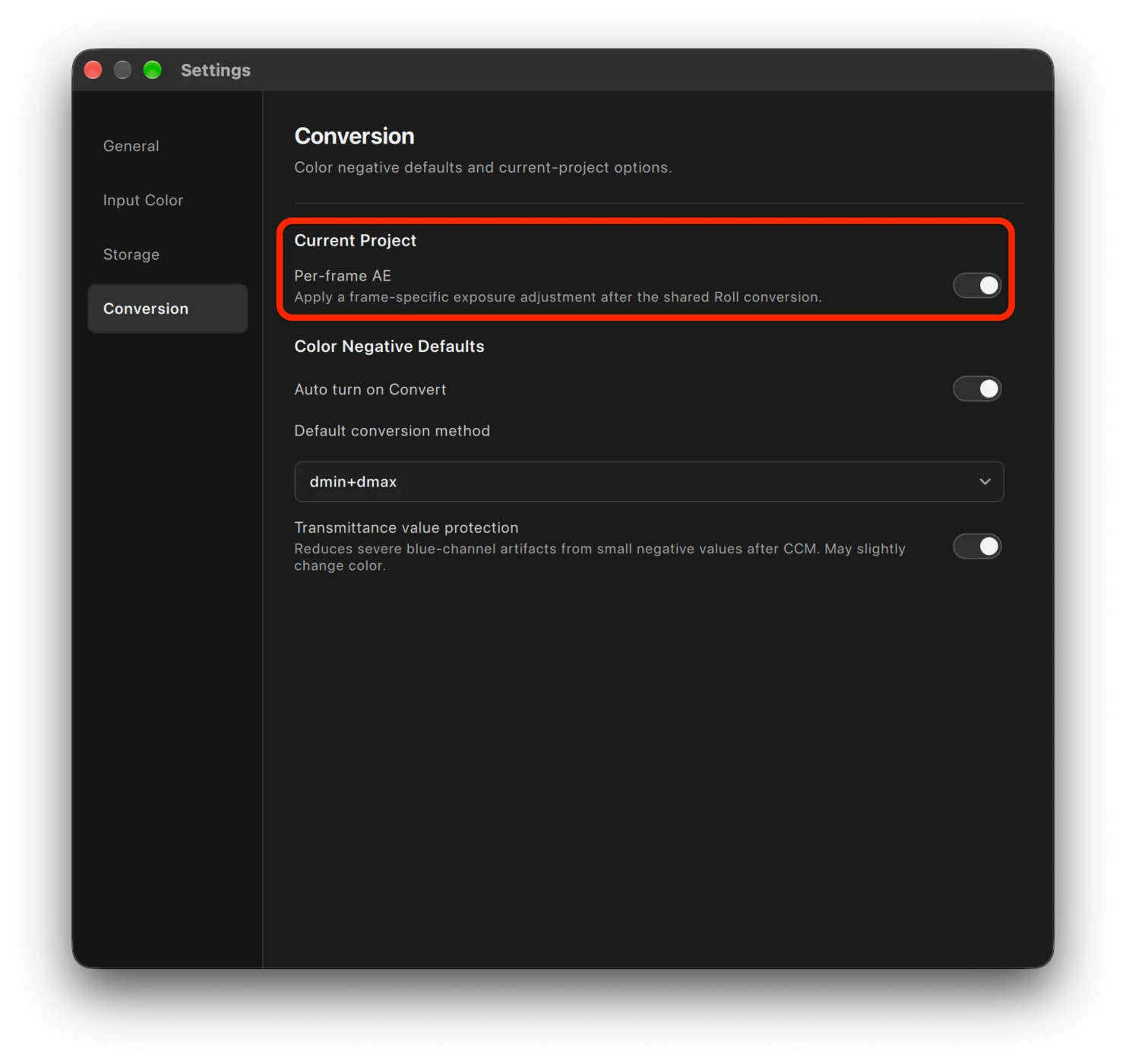 Separate Per-frame from Per-frame AE